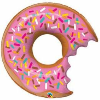 38 inch-es Bit Donut  Sprinkles - Eper Fánk Alakú Super Shape Fólia Lufi