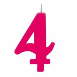 4. Csillagszórós Pink Szülinapi Születésnapi Számgyertya Tartóval