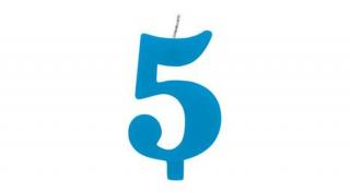 5-ös csillagszórós kék gyertya talppal