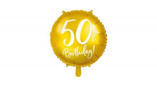 50. Évszámos fólia lufi, Happy Birthday