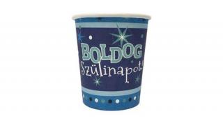 Boldog szülinapot kék parti pohár