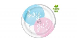 Boy or girl papírtányér 8 db/cs, 22 cm