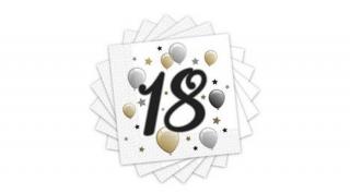 Elegáns léggömbös 18-as szalvéta