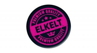 Fekete-rózsaszín elkelt feliratú kitűző