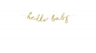 Felirat, arany, hello baby, 70cm
