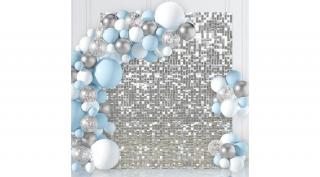 Fényes ezüst háttér dekor panel 30*30 cm