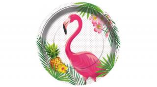 Flamingo parti tányér 8 db/csomag, 23 cm