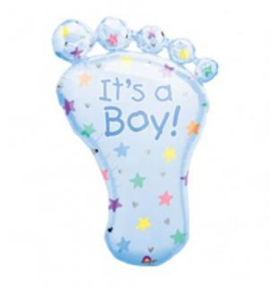 It is a Boy Foot - Bébi Talp - Super Shape Fólia Léggömb Babaszületésre