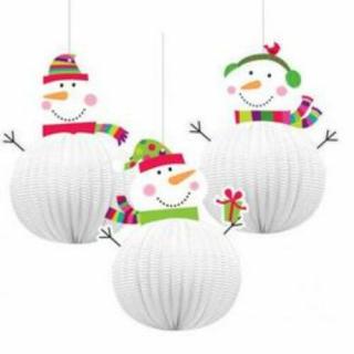 Joyful Snowman - Hóemberes Karácsonyi Lampion Függő Dekoráció