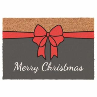 Lábtörlő masnival, "Merry Christmas" felirattal 40x60 cm