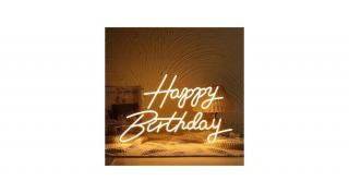 Led neon happy birthday tábla, 60*39cm