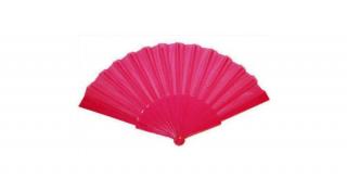 Legyező rózsaszín, textil 23 cm