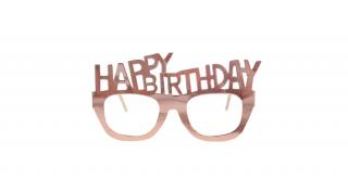 Papír szemüveg , rose gold, Happy Birthday