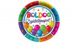 Parti tányér boldog szülinapot, 8db