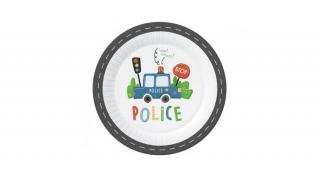 Parti tányér police 23 cm/6db/csomag