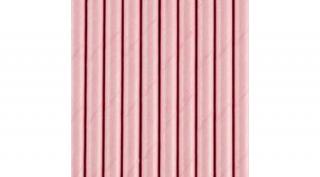Szívószál, papír light pink