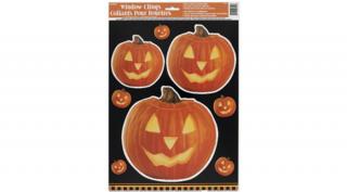 Tökfej mintás ablakdekor halloweenre