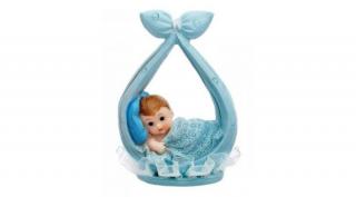 Tortadísz, baba, kék, 11 cm