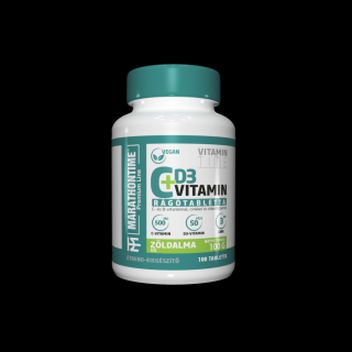 C+ D3-vitamin Rágótabletta - Spirulinával és Cinkkel - Zöldalma ízben