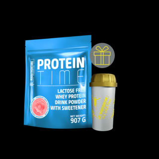 Protein Time Laktázenzimmel Dúsított fehérje Fehér csokoládé - Eper íz 907g