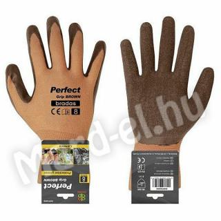 Bradas Kesztyű PERFECT GRIP BROWN latex 10"