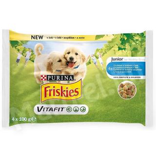 Friskies alut. kutya junior csirkével és borsóval aszpikban 4x100g