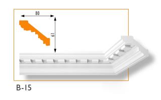 B-15 mintás polisztirol díszléc 80x61 mm