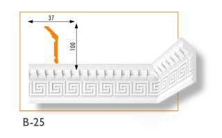 B-25 mintás polisztirol díszléc 37x100 mm