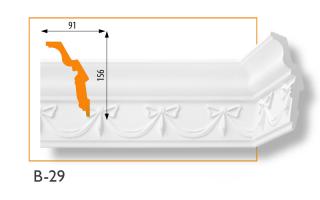 B-29 mintás polisztirol díszléc 91x156 mm