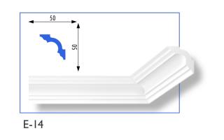 E-14 polisztirol díszléc 50x50 mm