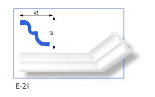 E-21 polisztirol díszléc 62x62 mm