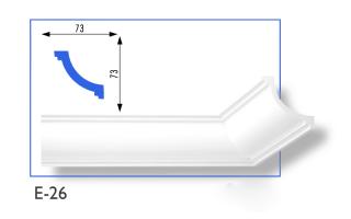 E-26 polisztirol díszléc 73x73 mm