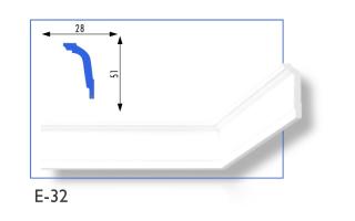 E-32 polisztirol díszléc 28x51 mm