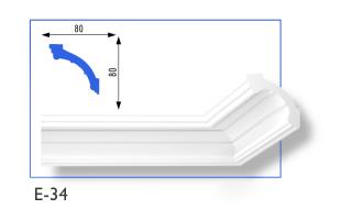 E-34 polisztirol díszléc 80x80 mm