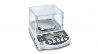 KERN EG 220-3NM (220g/0,001g) robusztus rezgővillás mérőcellás digitális precíziós asztali mérleg, RS232, ütésálló, sok mértékegység, beépített kalibrálósúly