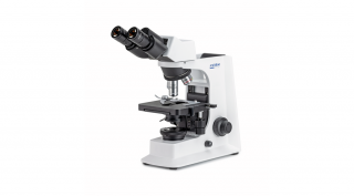 KERN OBL 127 biológiai mikroszkóp 40x/100x/400x/1000x nagyítás, végtelen optikai egység, állítható asztal, állítható fényerejű 3 W-os LED alsó megvilágítás, binokuláris