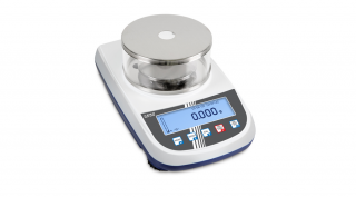 KERN PLJ 720-3A (720g/0,001g) EM erőkompenzációs cellás, automatikus belső kalibrálású digitális precíziós asztali mérleg, 99 recept memória, RS232