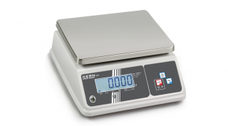 KERN WTB 10K-3NM (15kg/5g) HACCP kompatibilis IP65 digitális asztali mérleg ellenőrző mérés, opcionális akkumulátor, adapter, hitelesíthető