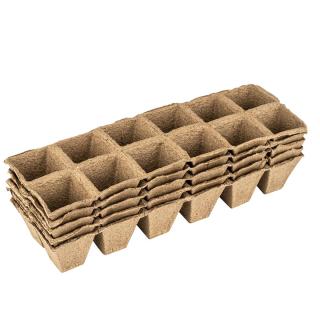 Tőzegedény 310 x 100 x 50 mm lekerekített 12 rekeszes 5db!!