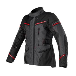 Motoros kabát, CLOVER Storm-4, szürke-piros-fekete