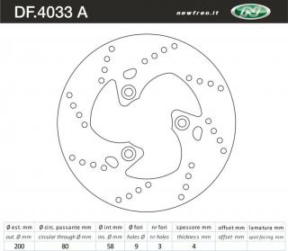 NEWFREN Féktárcsa DF.4033A