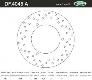 NEWFREN Féktárcsa DF.4045A