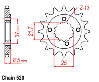 SUNSTAR Első Lánckerék LKS 356-14