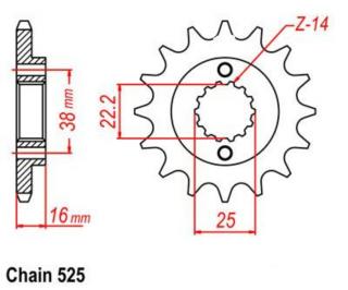 SUNSTAR Első Lánckerék LKS 415-15