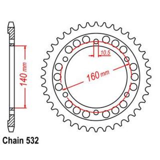 Sunstar Hátsó Lánckerék LKS8652-45