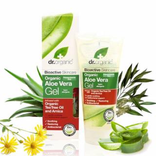 Dr. Organic Bio Aloe Vera gél teafa olajjal, árnikával (200 ml)