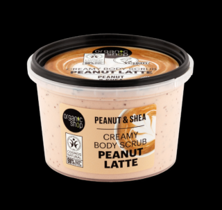 Organic Shop Peanut Latte krémes testradír - mogyoró, sheavaj  (250 ml)