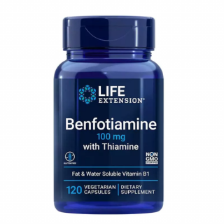 Benfotiamine with Thiamine (120 veg kapszula) - Benfotiamin kapszula Tiaminnal, B-1 Vitamin Zsírban és Vízben oldódó formája