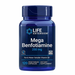 Mega Benfotiamine 250 mg (120 Veg Kapszula) - B-1 Vitamin Zsírban oldódó formája