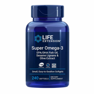 Super Omega-3 Plus EPA/DHA Fish Oil, Sesame Lignans, Olive Extract (240 lágykapszula)